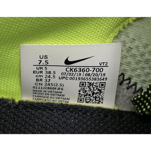 NIKE RENEW RUN BARELY VOLT SMOKE GREY Running Race Shoes Womens 7.5 Fast Ship - Picture 7 of 11